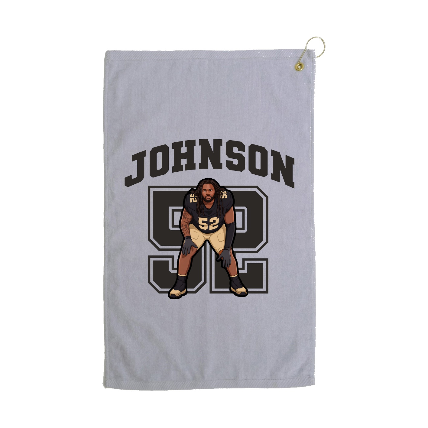 Golf Towel — Number in Grey