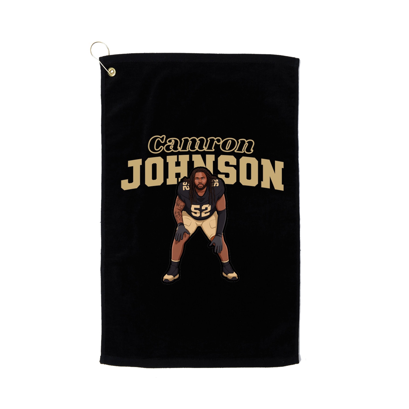 Golf Towel — Name Arch in Black