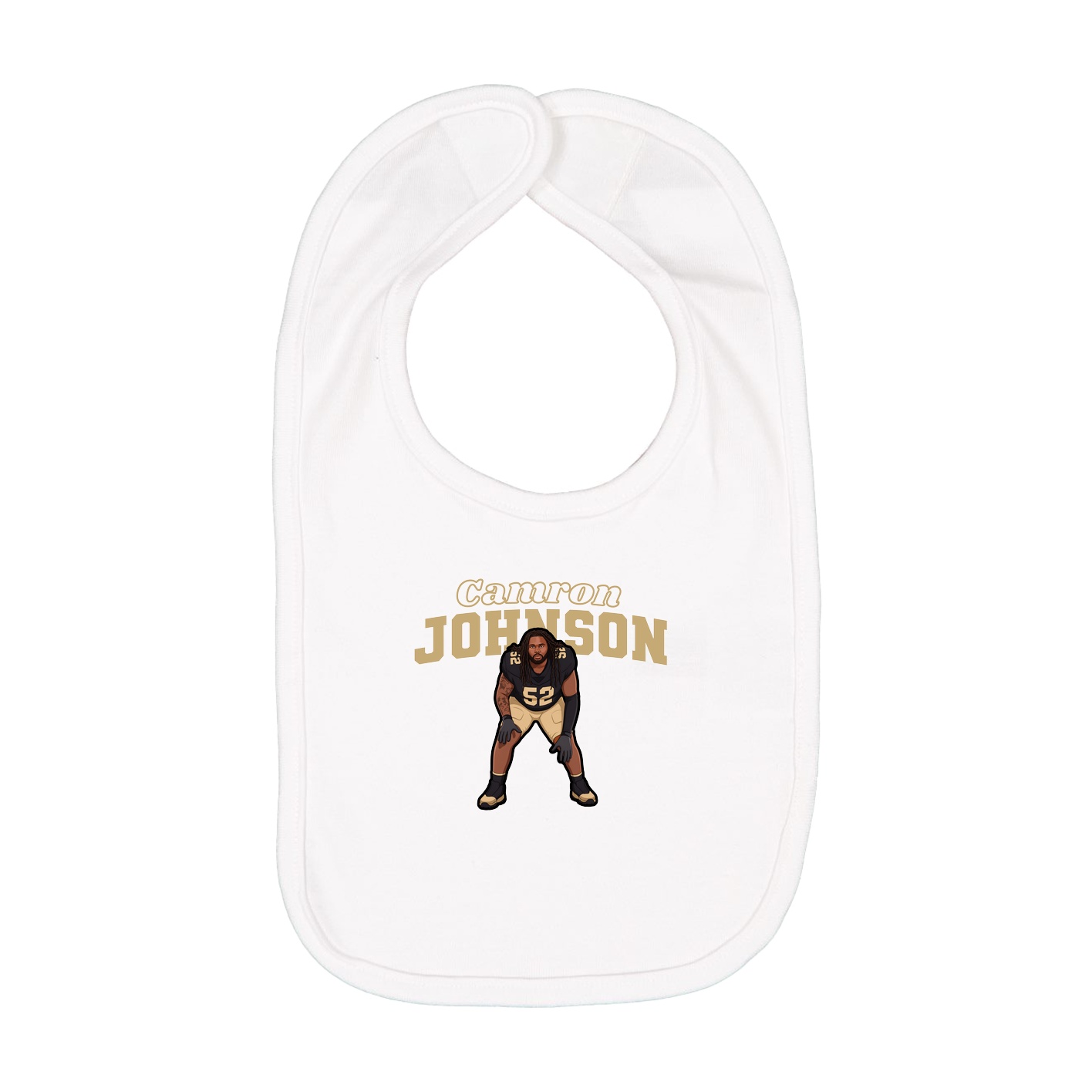 Infant Bib — Name Arch in White