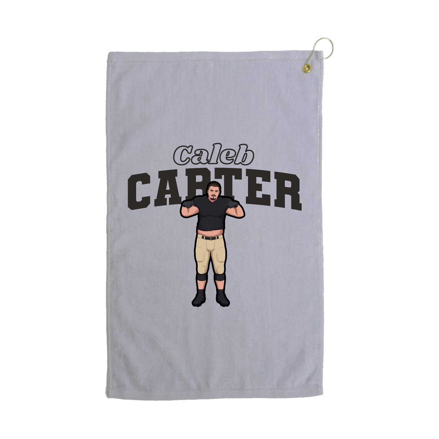 Golf Towel — Name Arch in Grey
