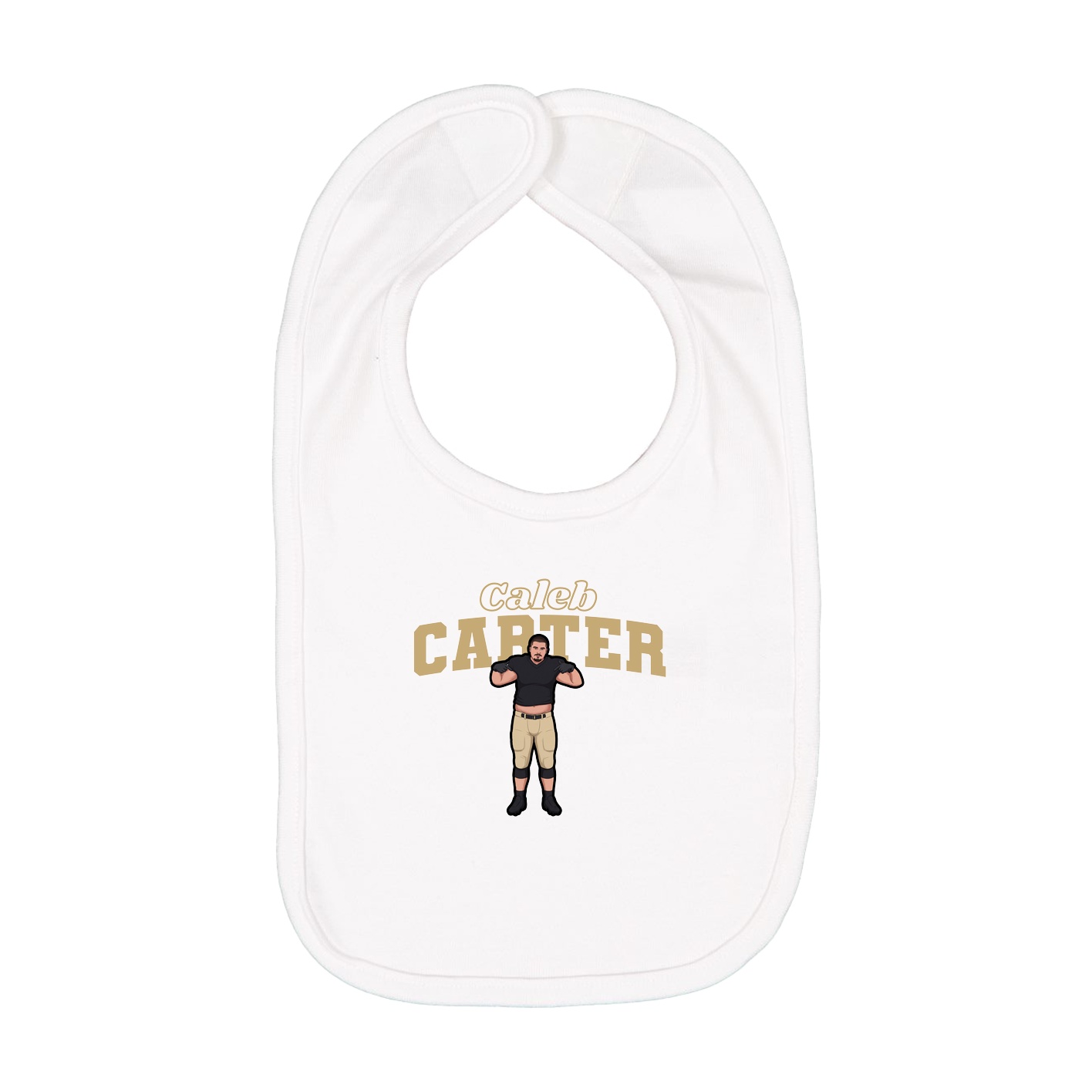 Infant Bib — Name Arch in White
