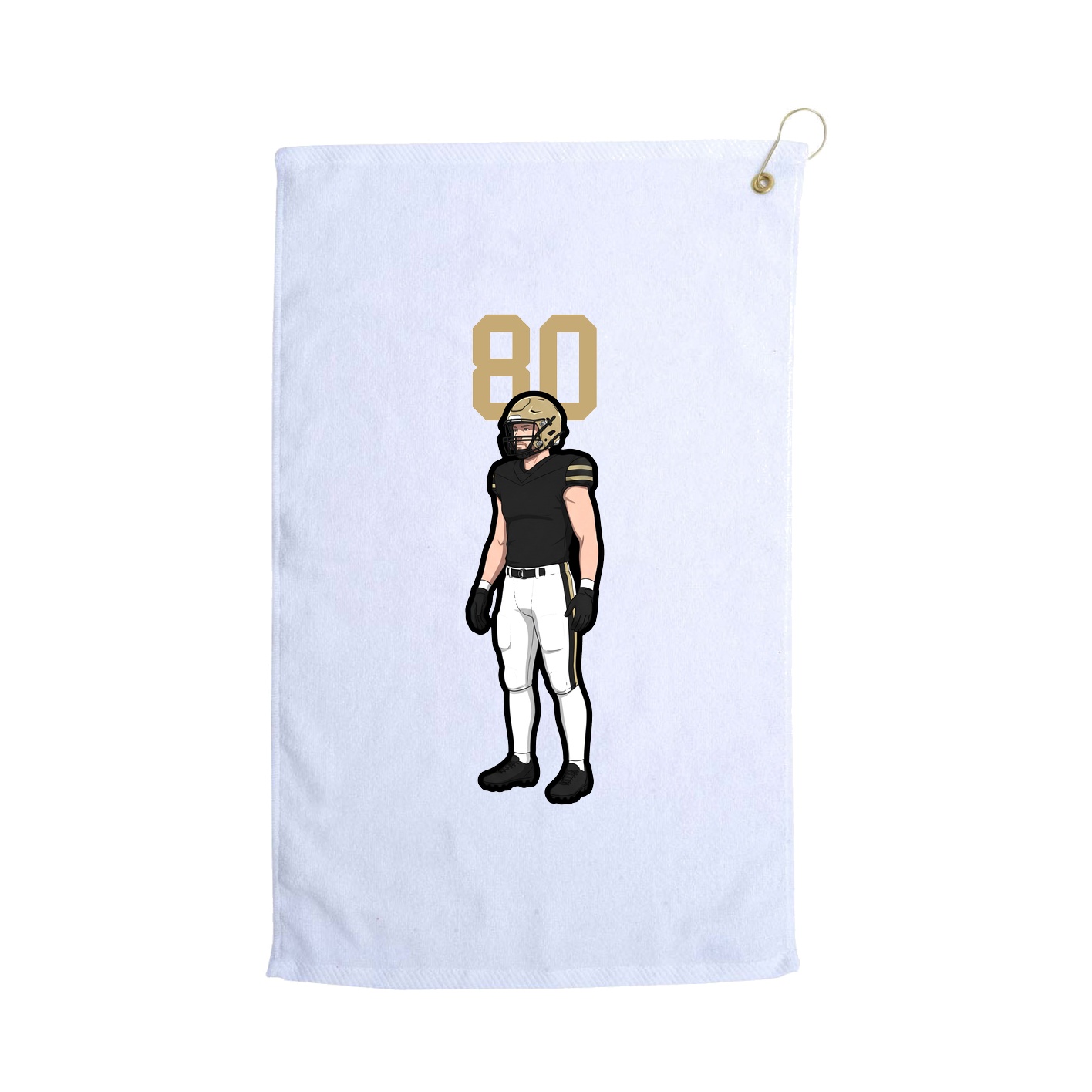 Golf Towel — Number Top in White