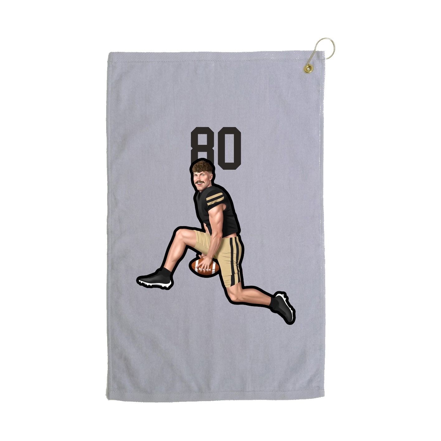 Golf Towel — Number Top in Grey
