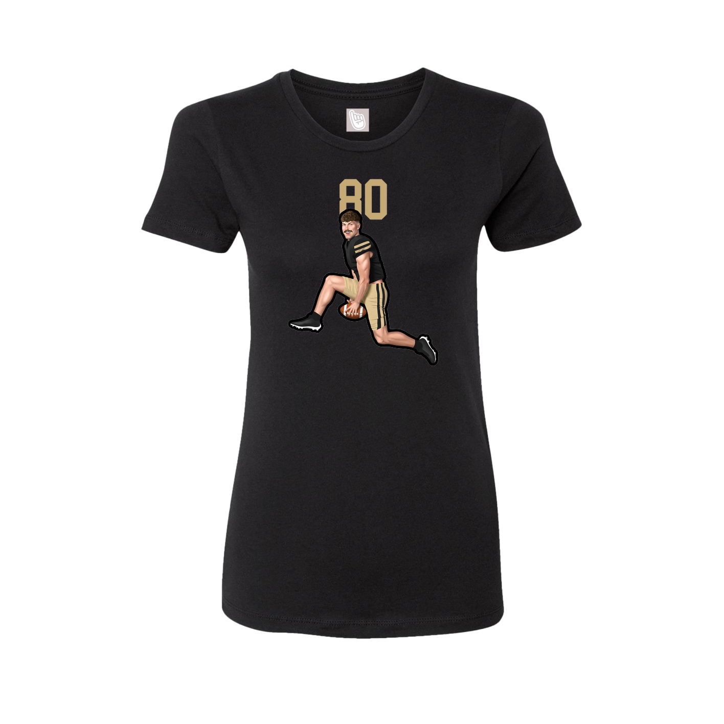 Fitted Women's Tee — Number Top in Black