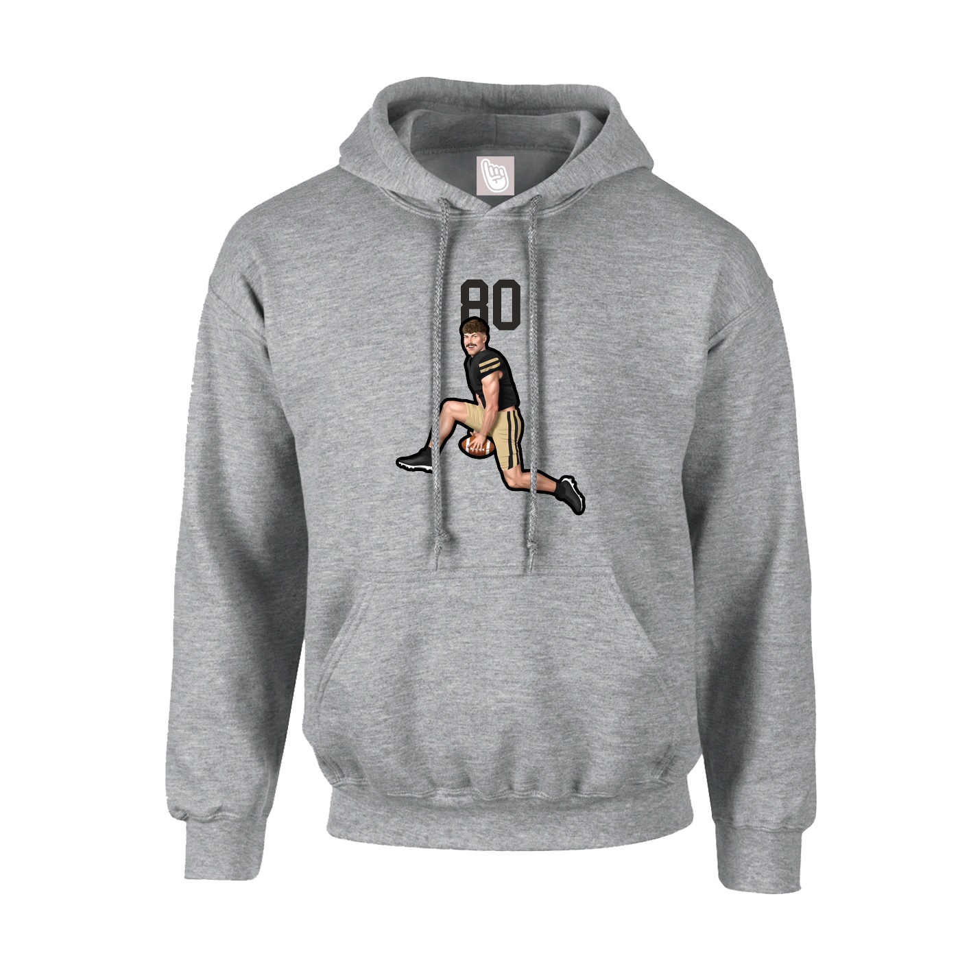 Youth Hoodie — Number Top in Grey