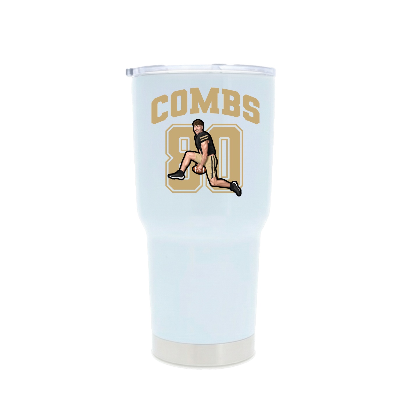 30oz Stainless Steel Tumbler — Number in White