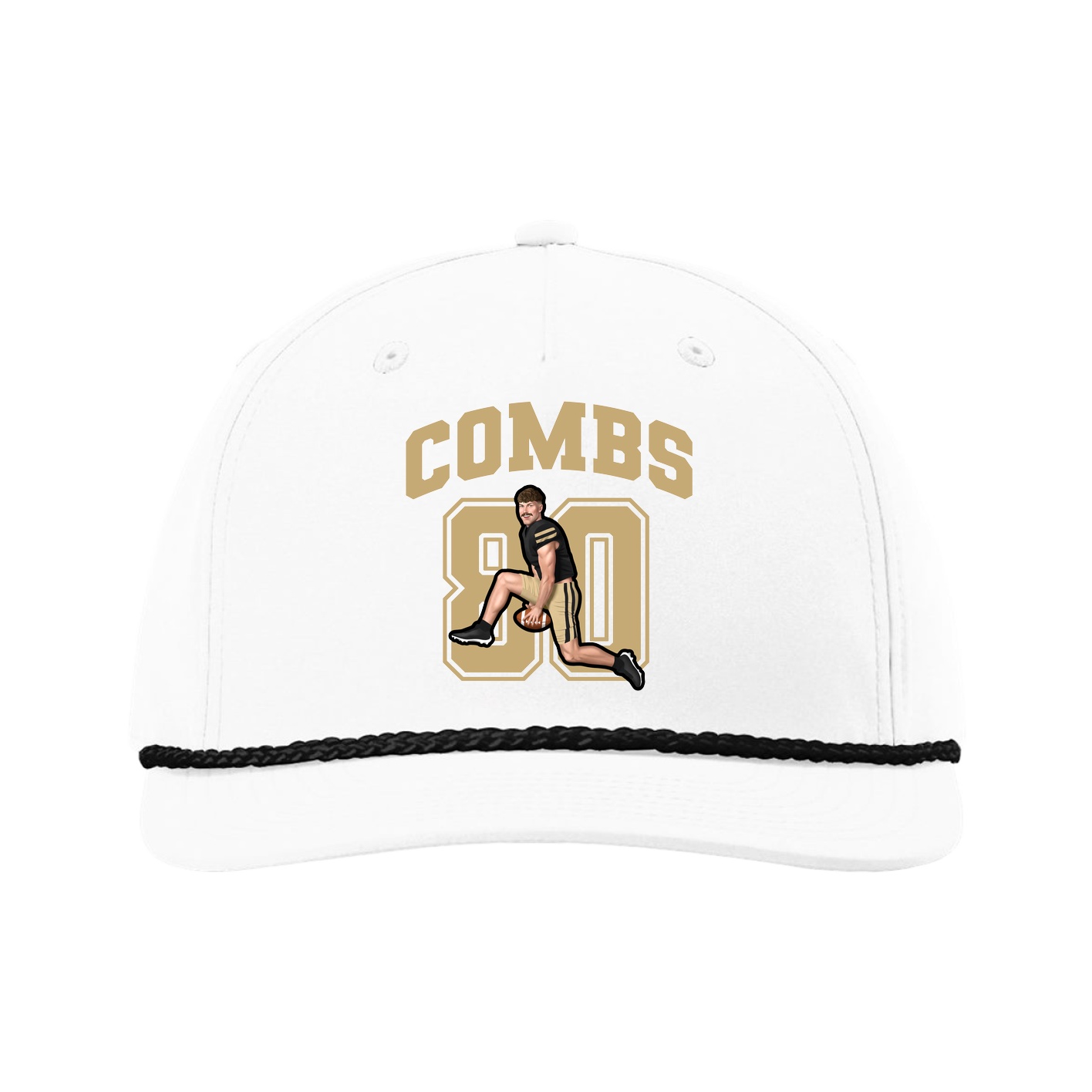Five-Panel Classic Rope Cap — Number in White