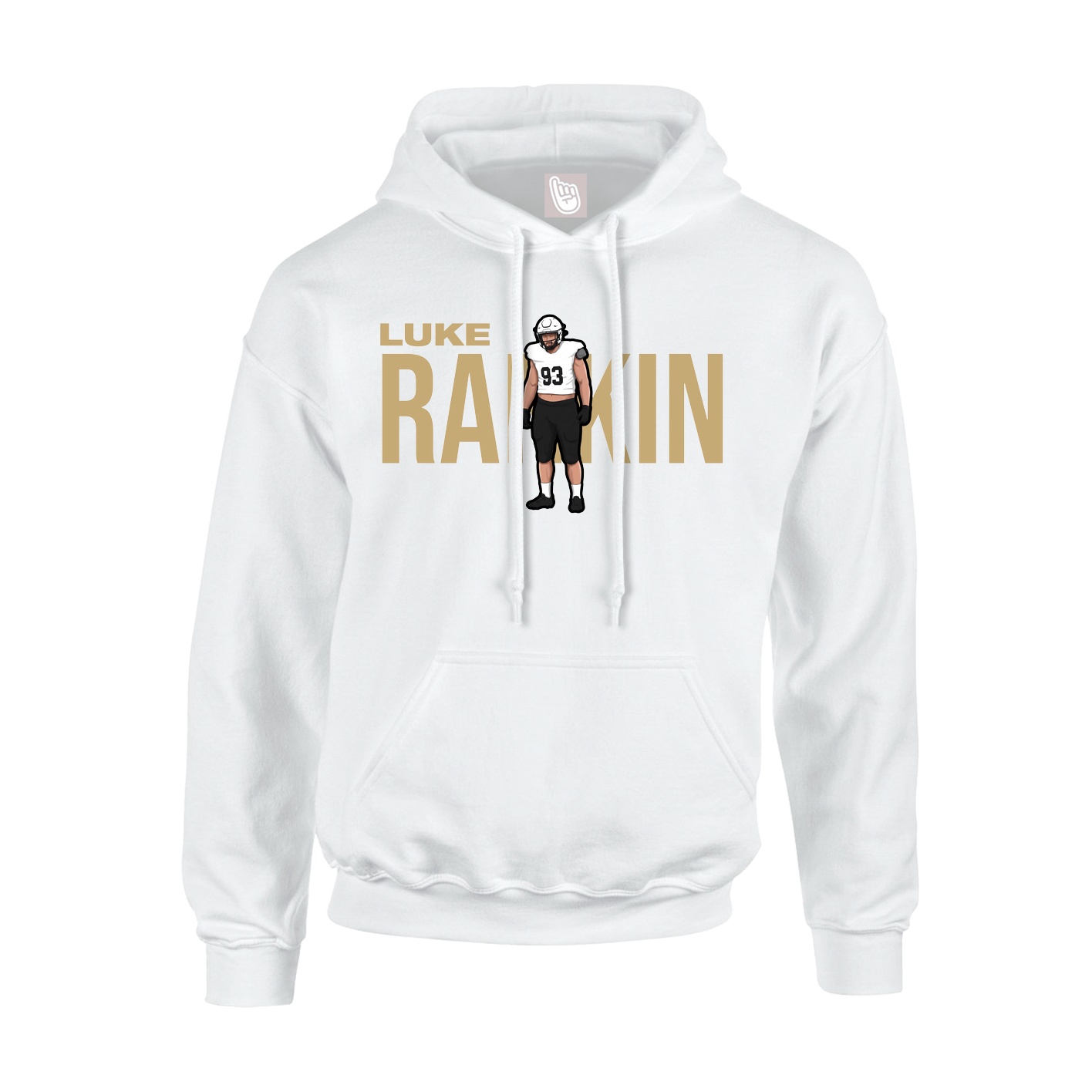 Youth Hoodie — Player Name in White