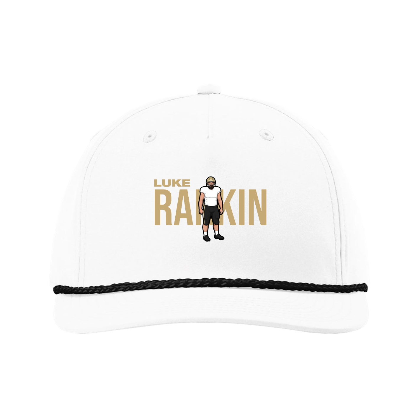 Five-Panel Classic Rope Cap — Player Name in White