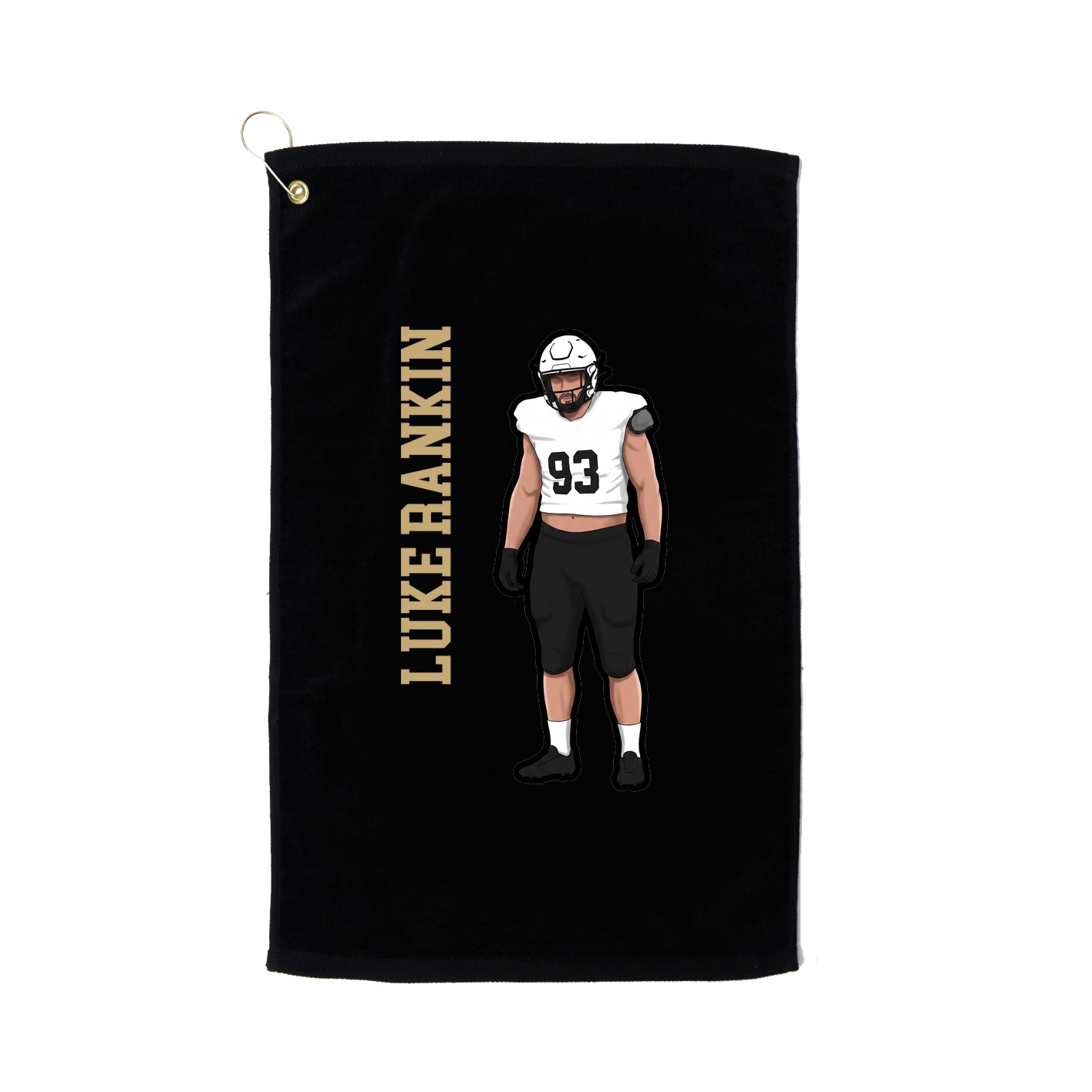 Golf Towel — Name Vertical in Black