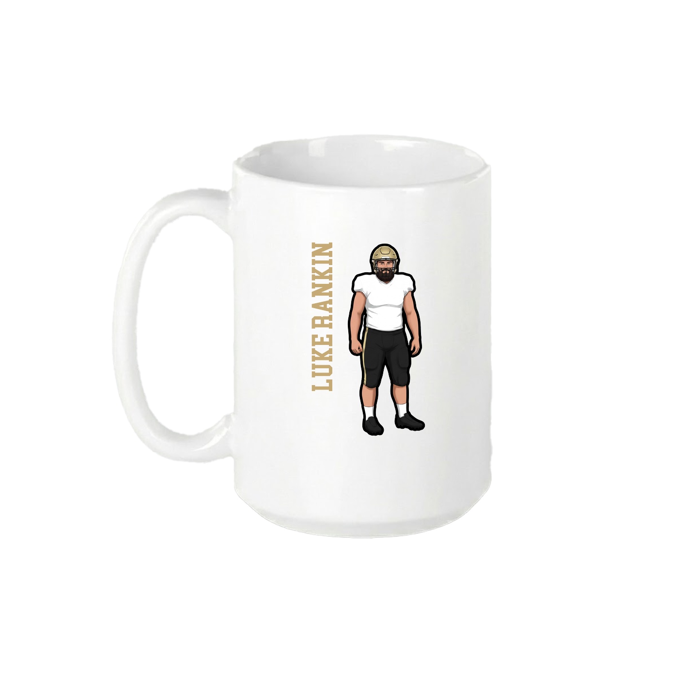 15oz Coffee Mug — Name Vertical in White