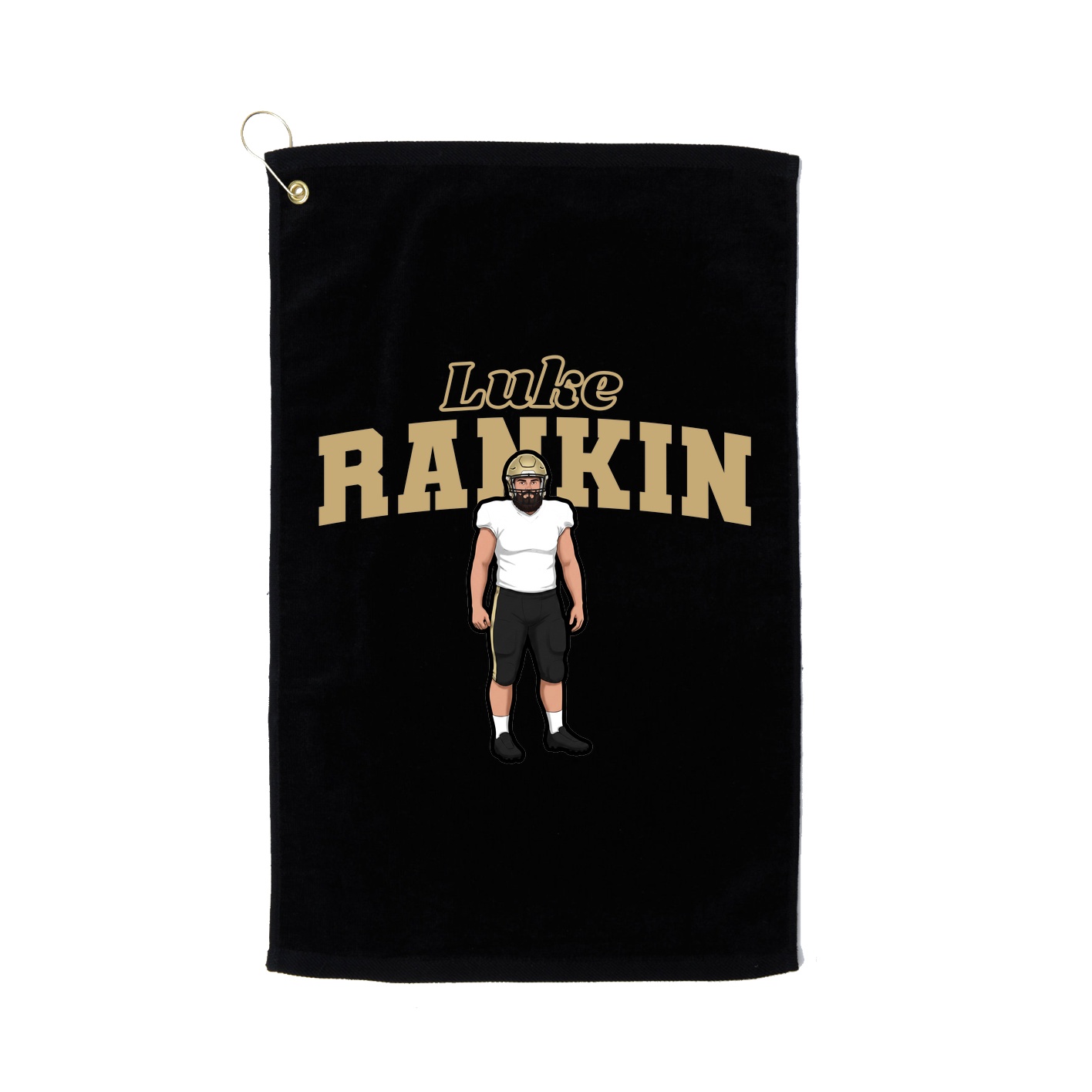 Golf Towel — Name Arch in Black