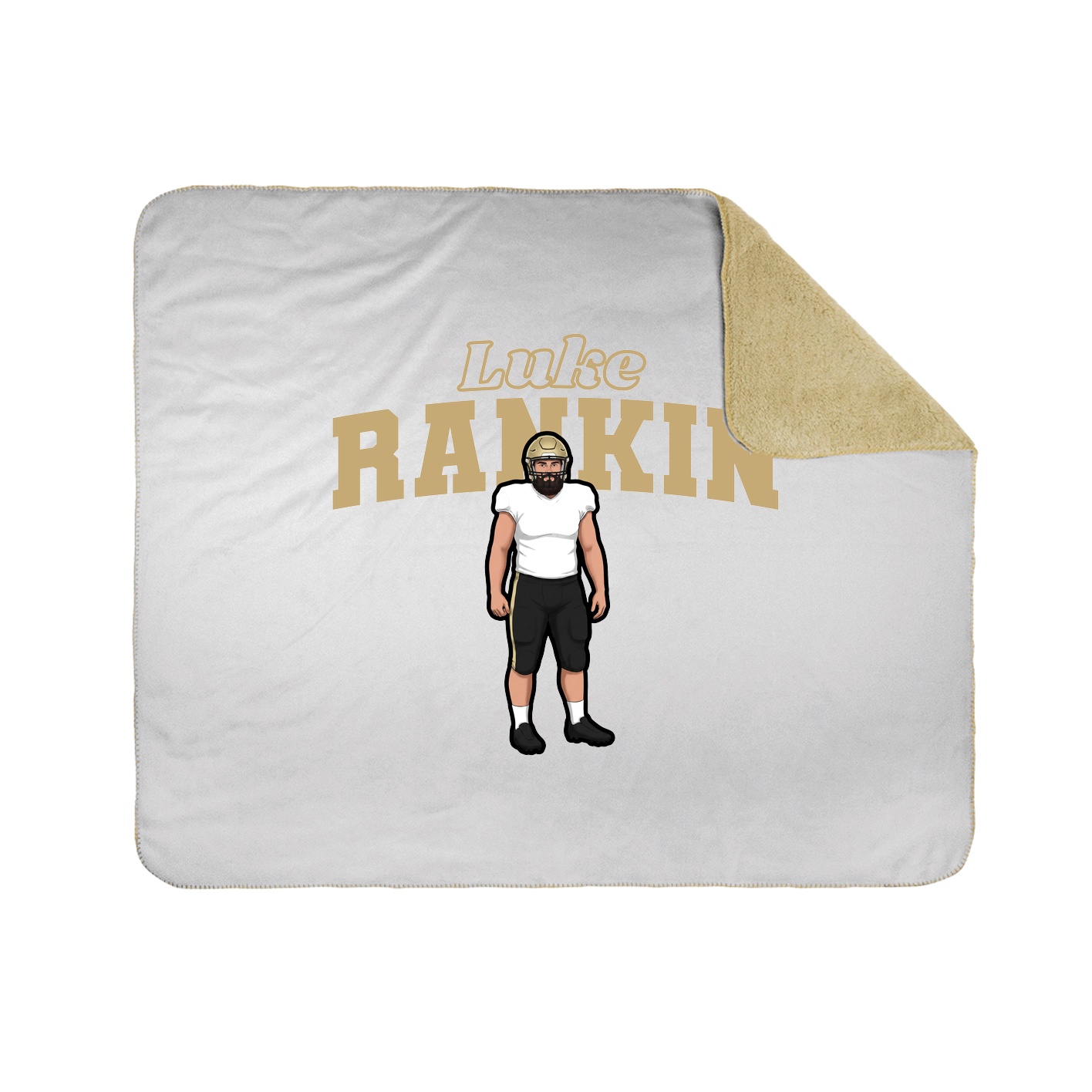 Throw Blanket — Name Arch in White