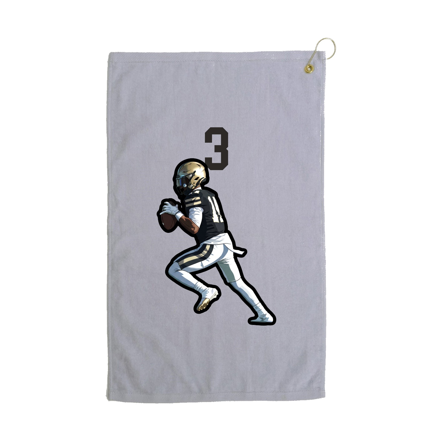 Golf Towel — Number Top in Grey