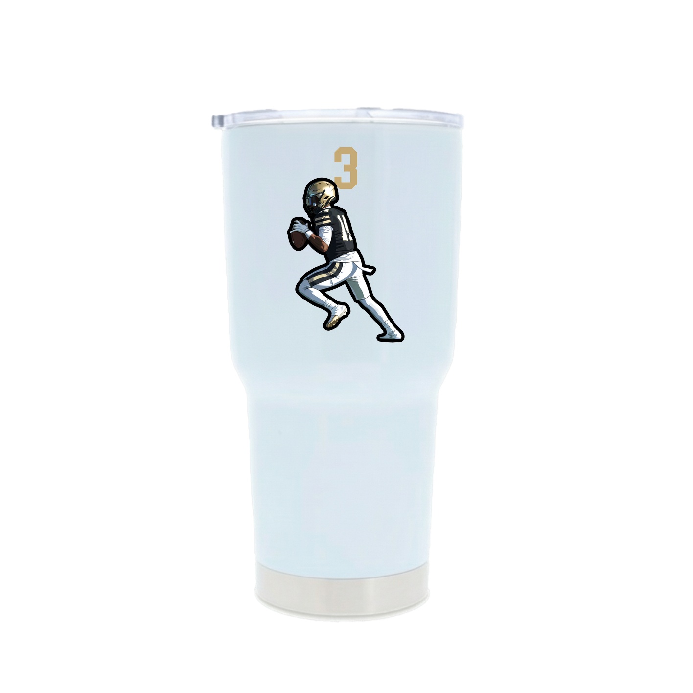 30oz Stainless Steel Tumbler — Number Top in White