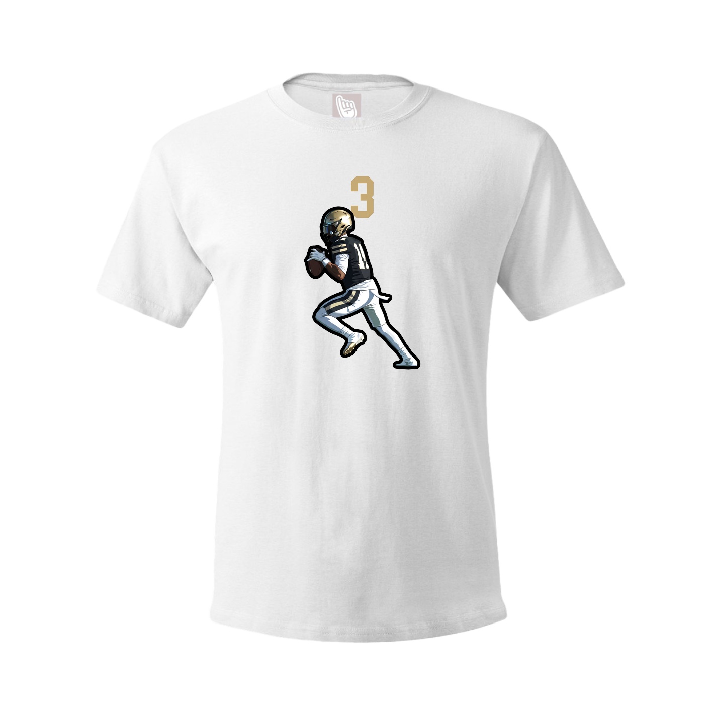 Youth Tee — Number Top in White
