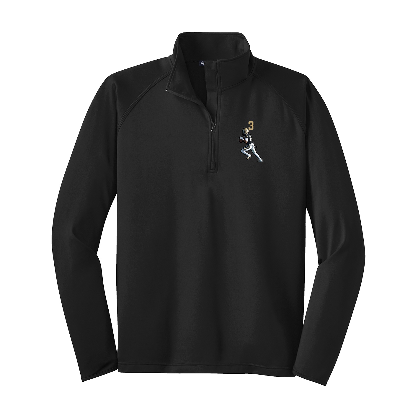 Q-Zip Pullover — Number Top in Black