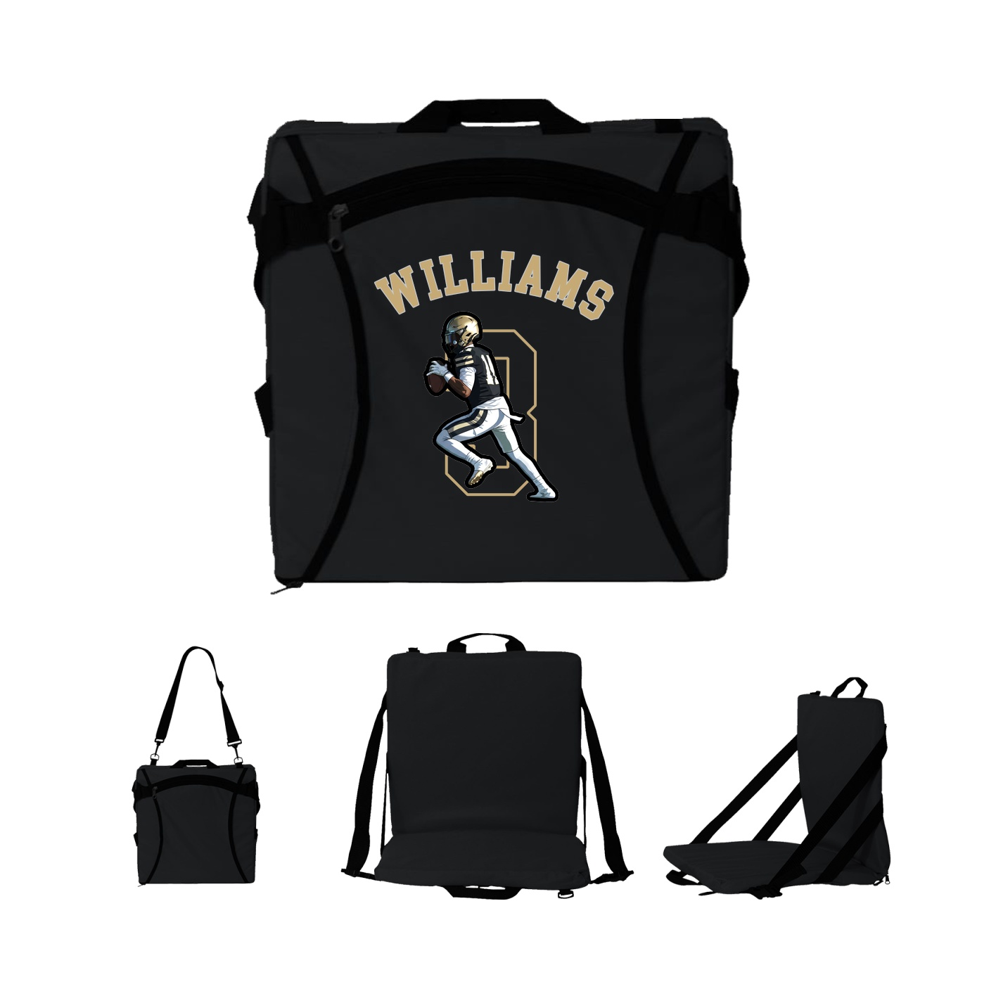 Folding Stadium Seat — Shirsey Arch in Black