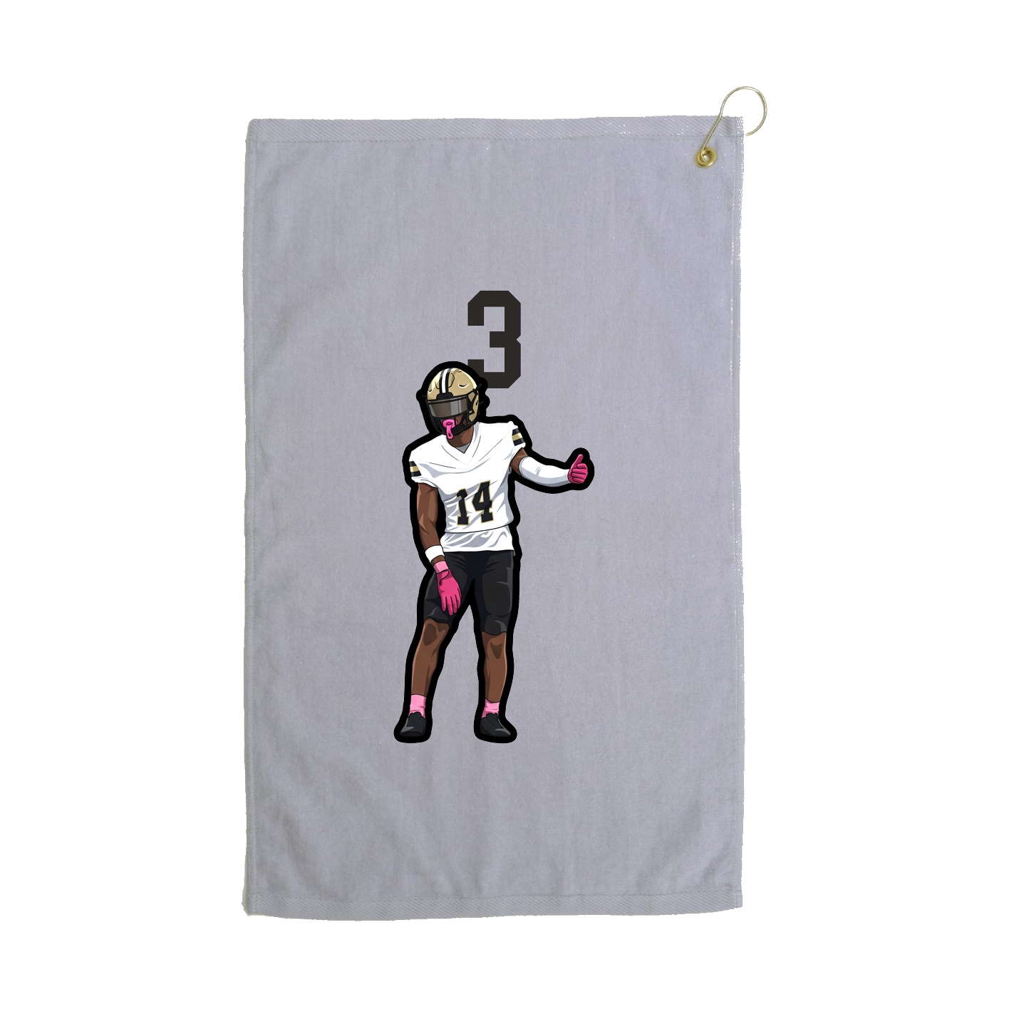 Golf Towel — Number Top in Grey
