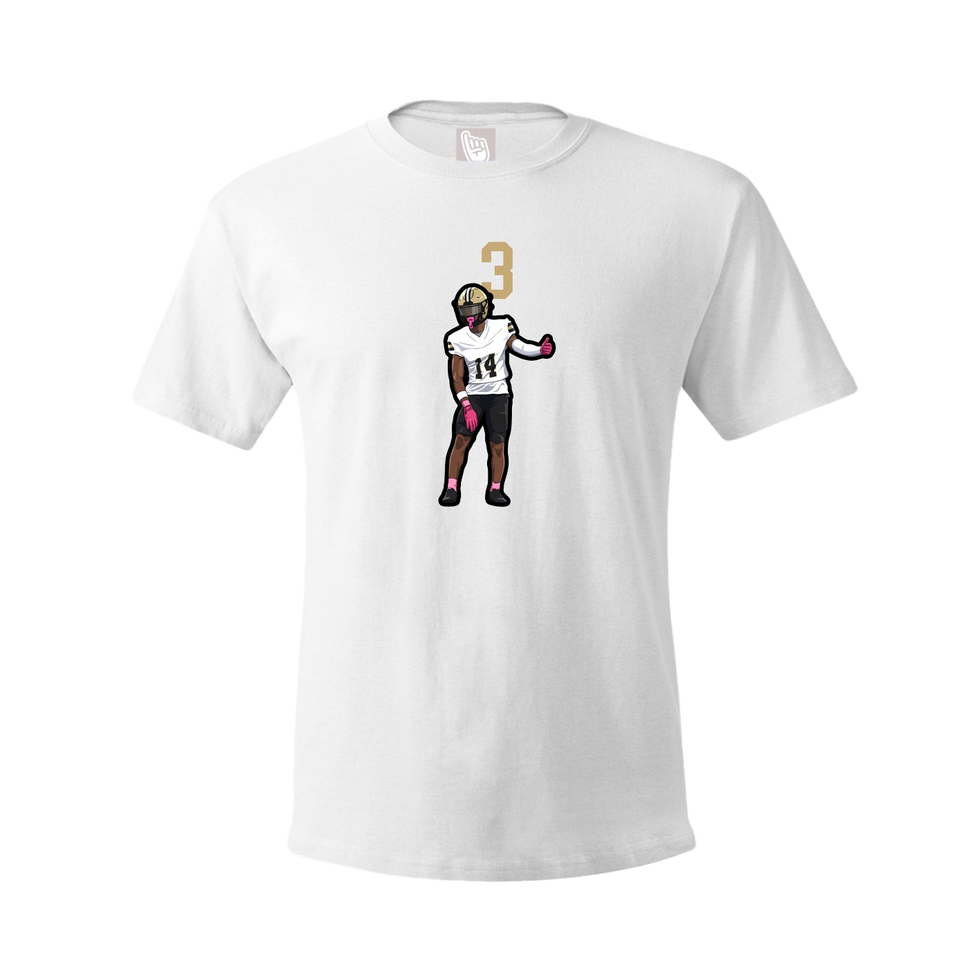 Youth Tee — Number Top in White