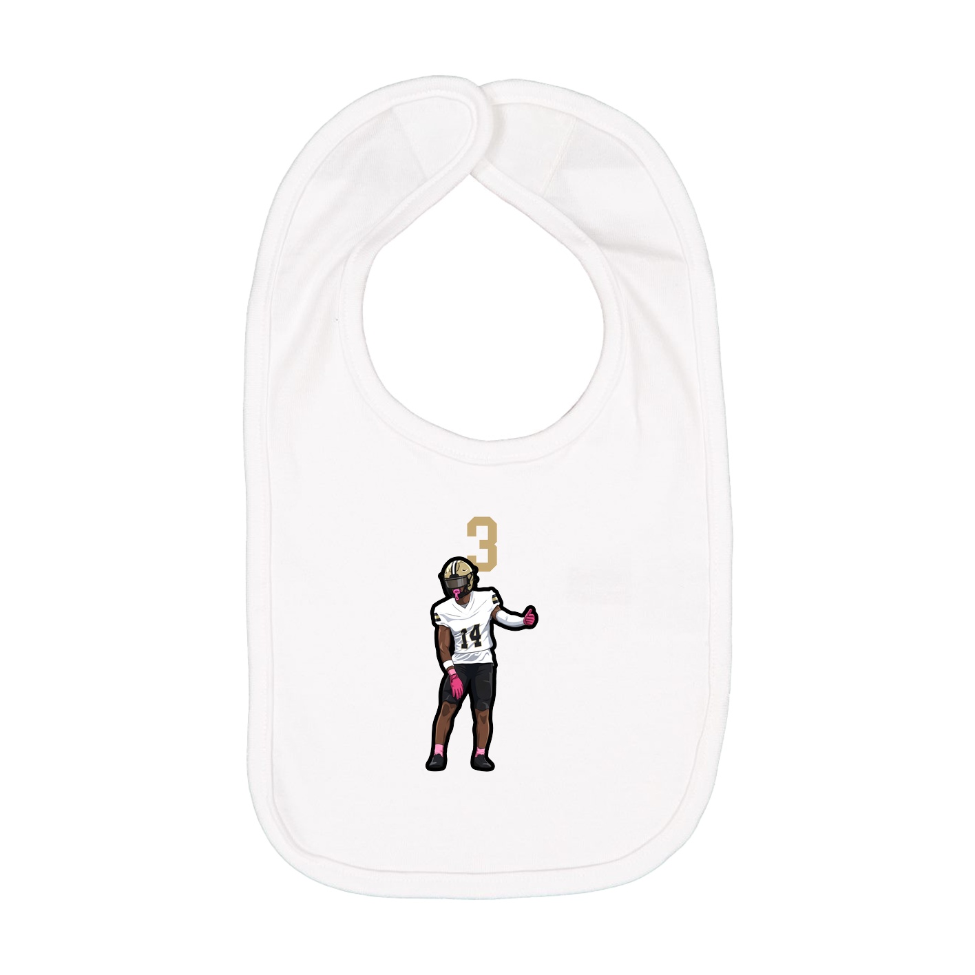 Infant Bib — Number Top in White