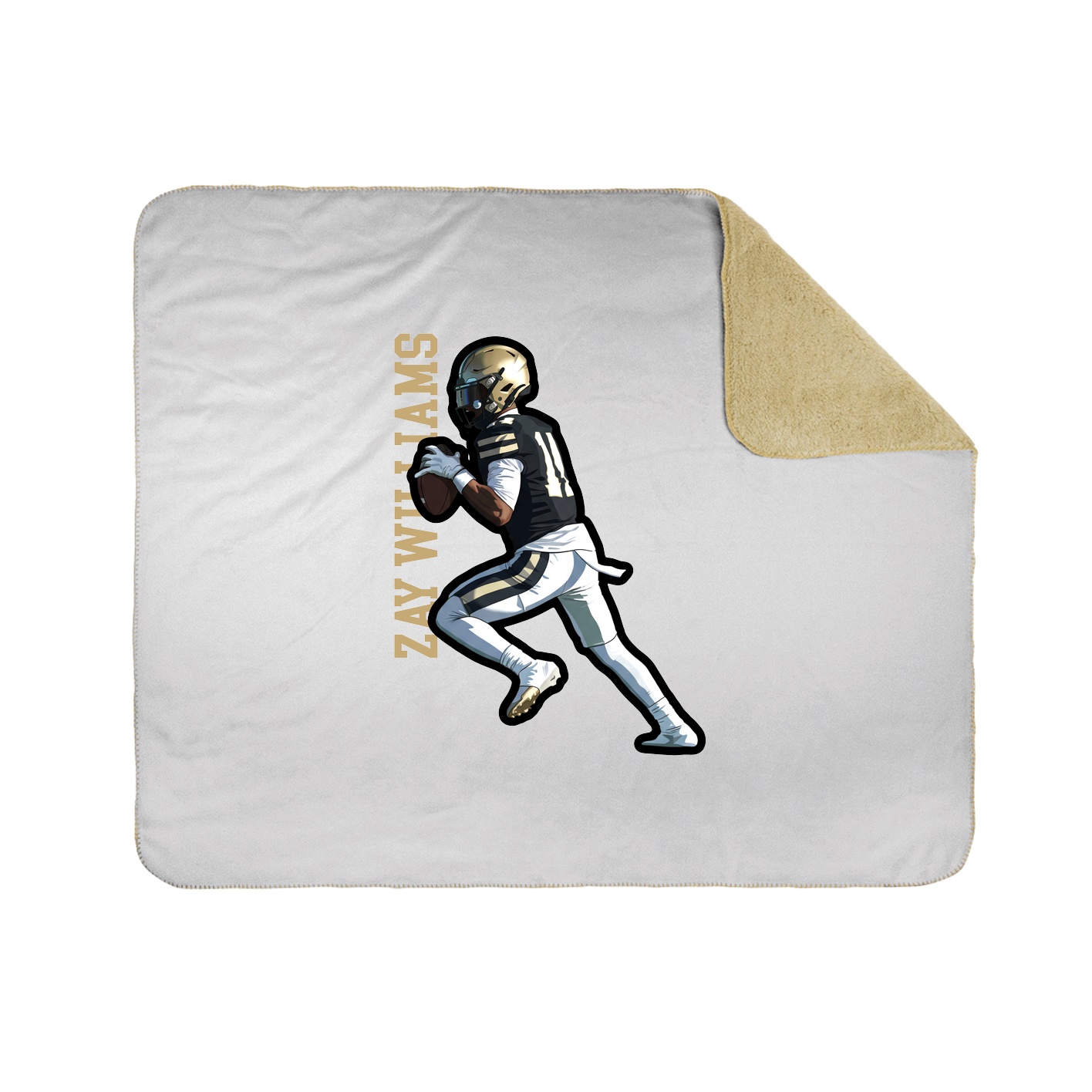 Throw Blanket — Name Vertical in White
