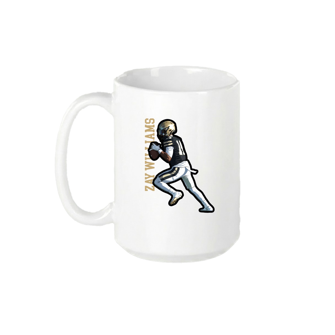 15oz Coffee Mug — Name Vertical in White