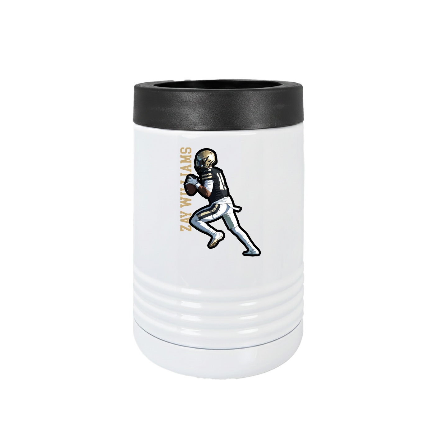 Beverage Holder — Name Vertical in White