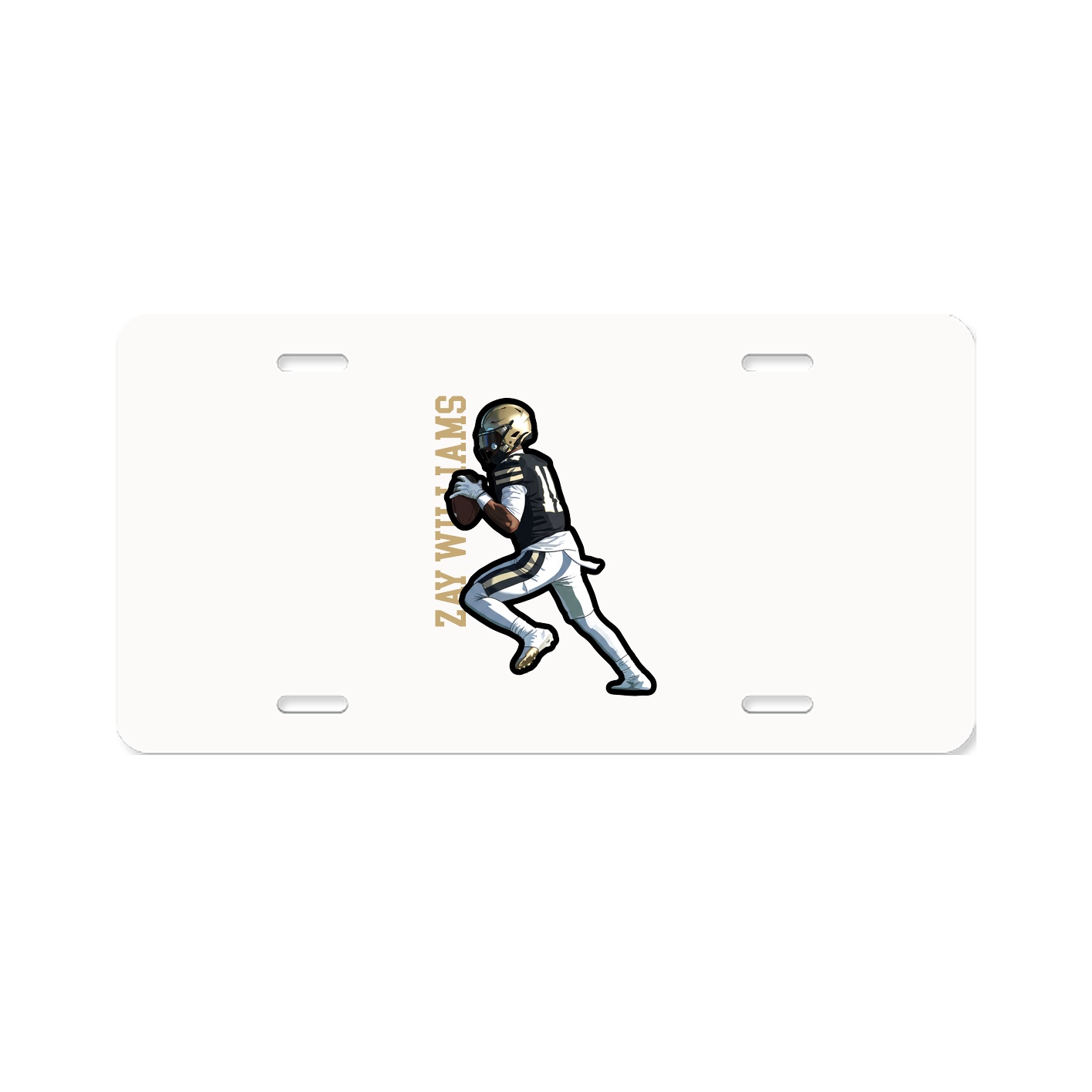 License Plate — Name Vertical in Classic