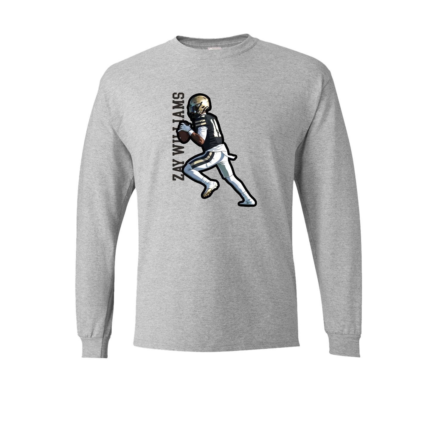 Long Sleeve Tee — Name Vertical in Grey