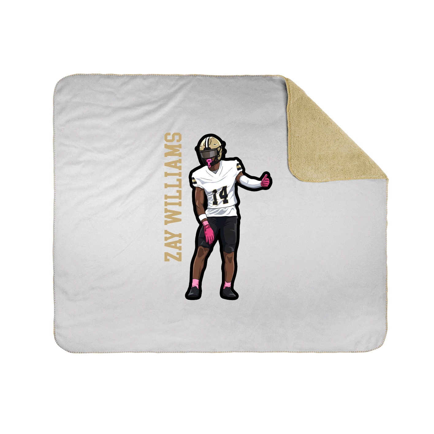 Throw Blanket — Name Vertical in White