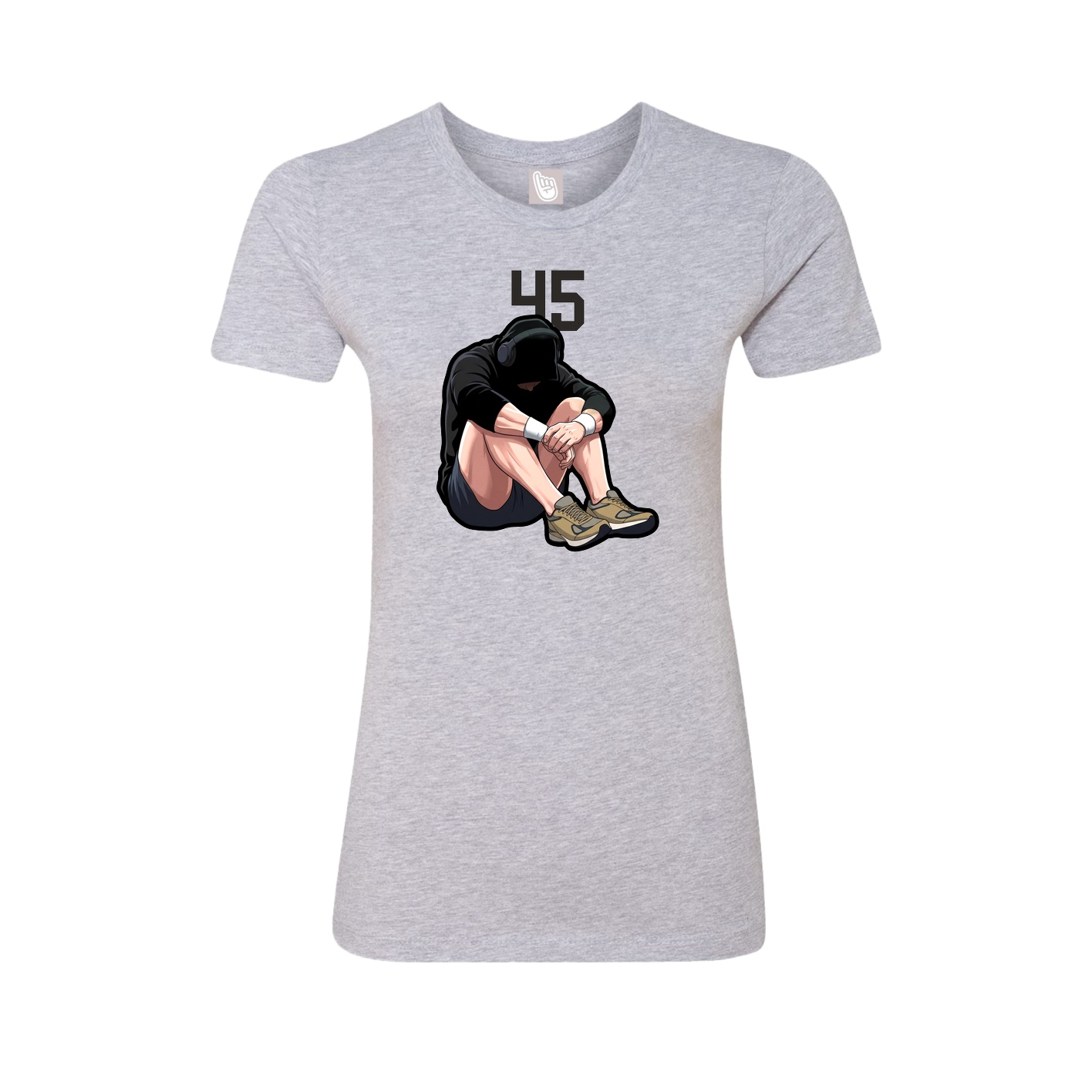 Fitted Women's Tee — Number Top in Grey