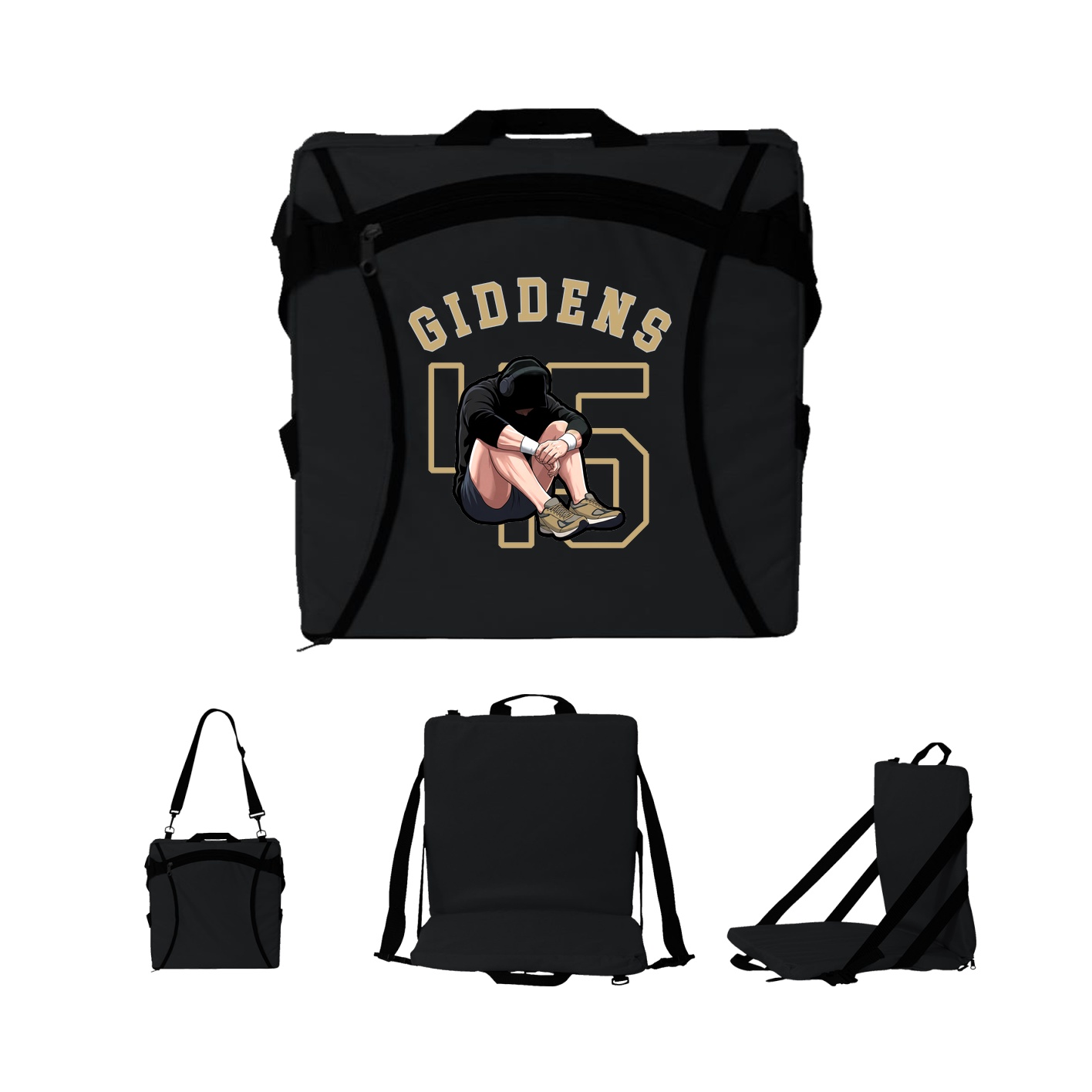 Folding Stadium Seat — Shirsey Arch in Black