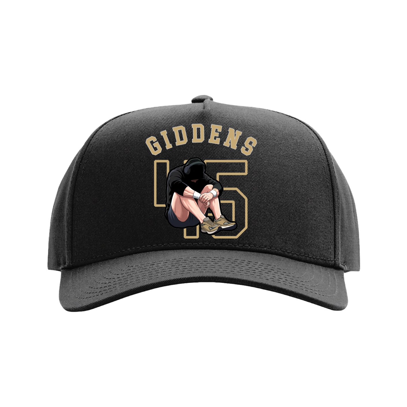 Full Fabric Five-Panel Champ Cap — Shirsey Arch in Black