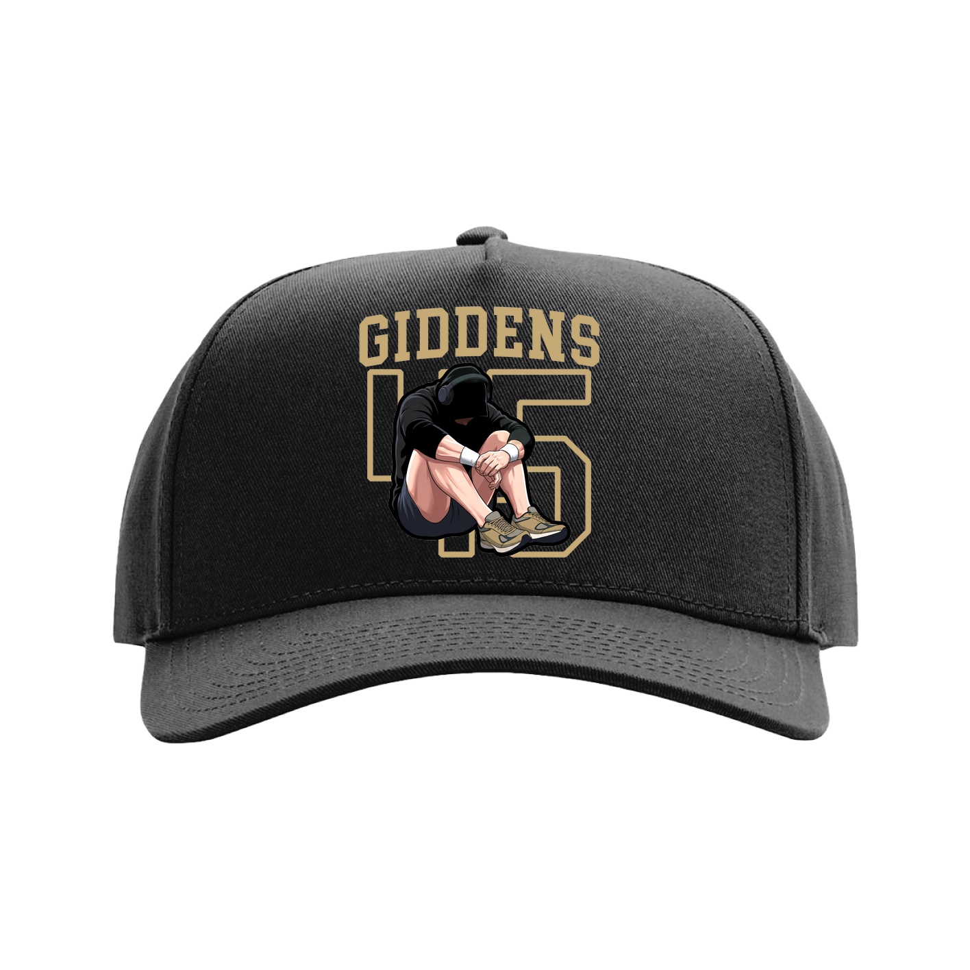Full Fabric Five-Panel Champ Cap — Shirsey in Black
