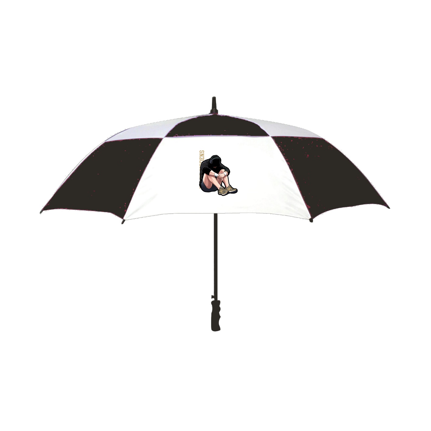 Golf Umbrella — Name Vertical in Black