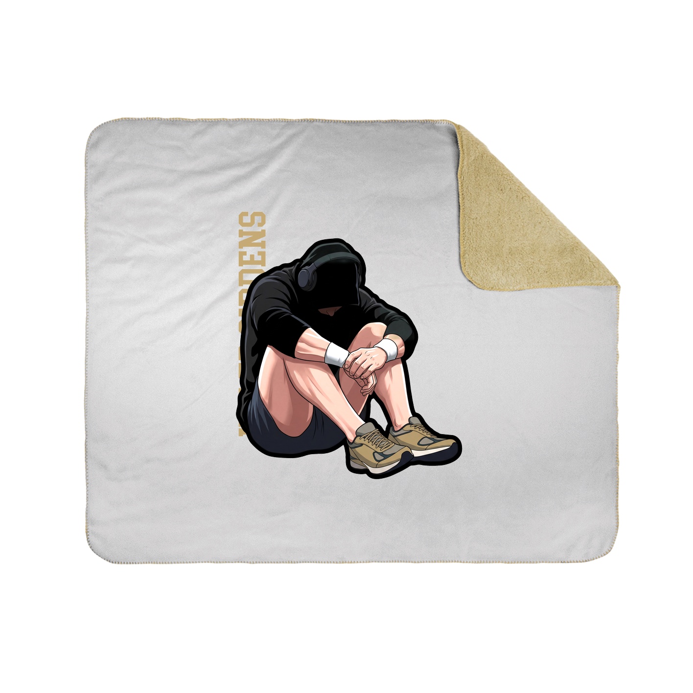 Throw Blanket — Name Vertical in White