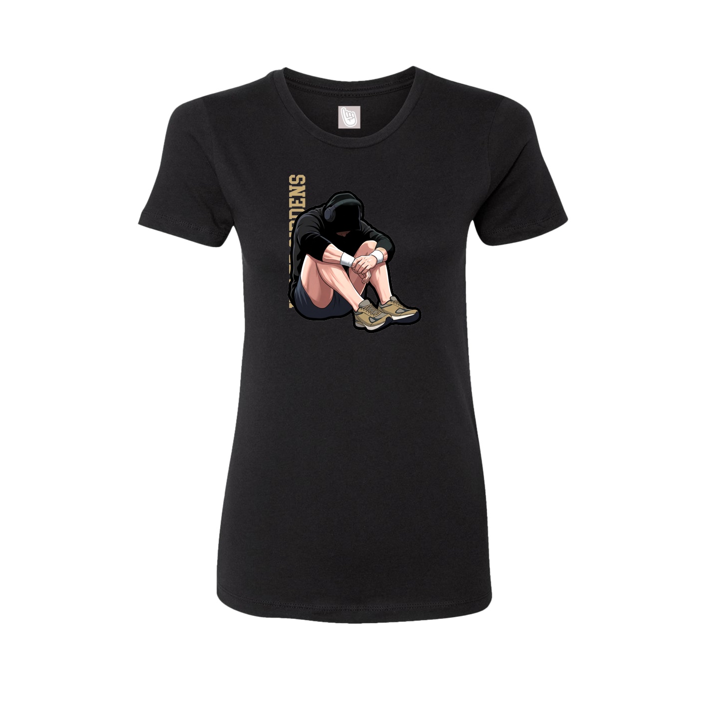Womens Tee — Name Vertical in Black