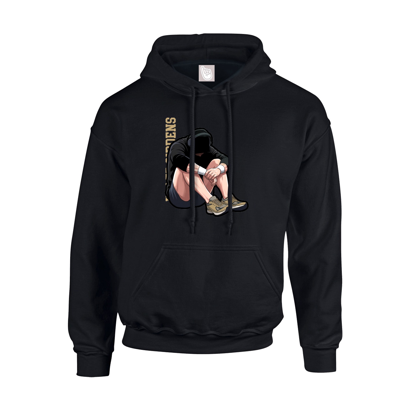 Youth Hoodie — Name Vertical in Black