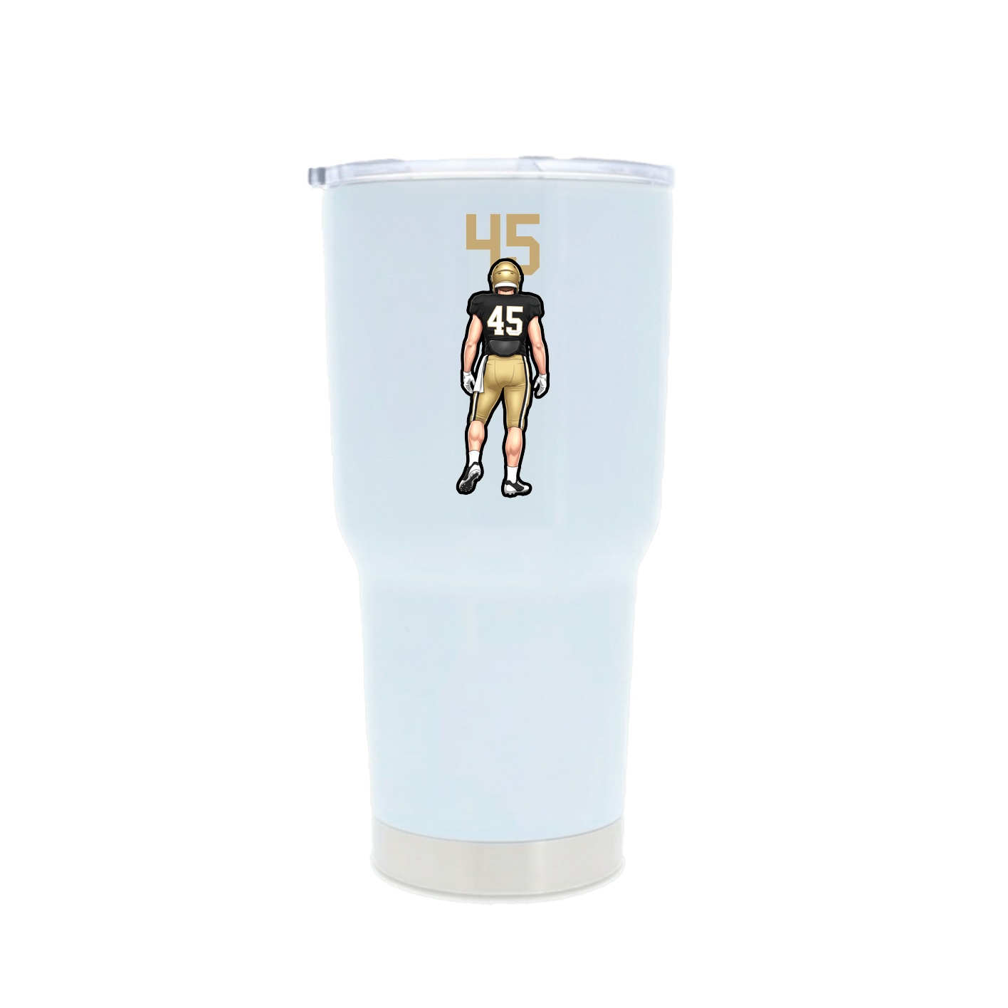 30oz Stainless Steel Tumbler — Number Top in White