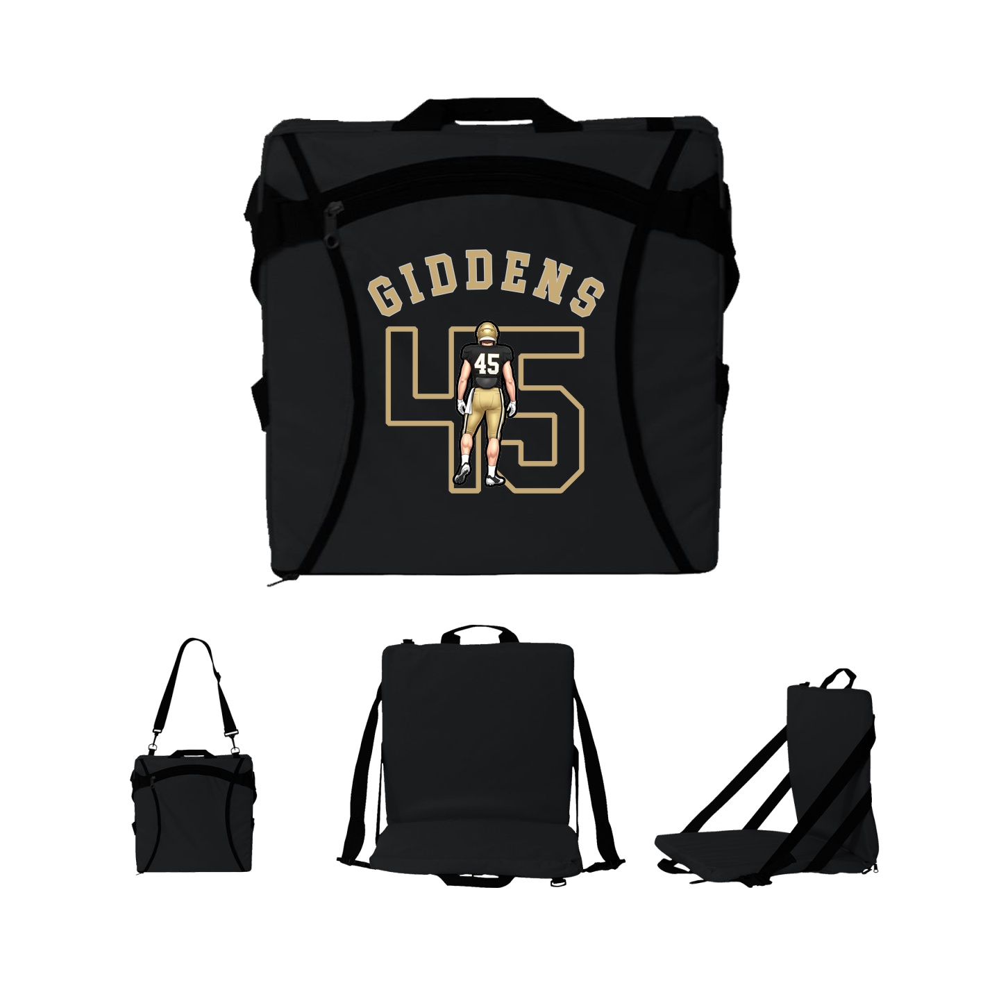 Folding Stadium Seat — Shirsey Arch in Black