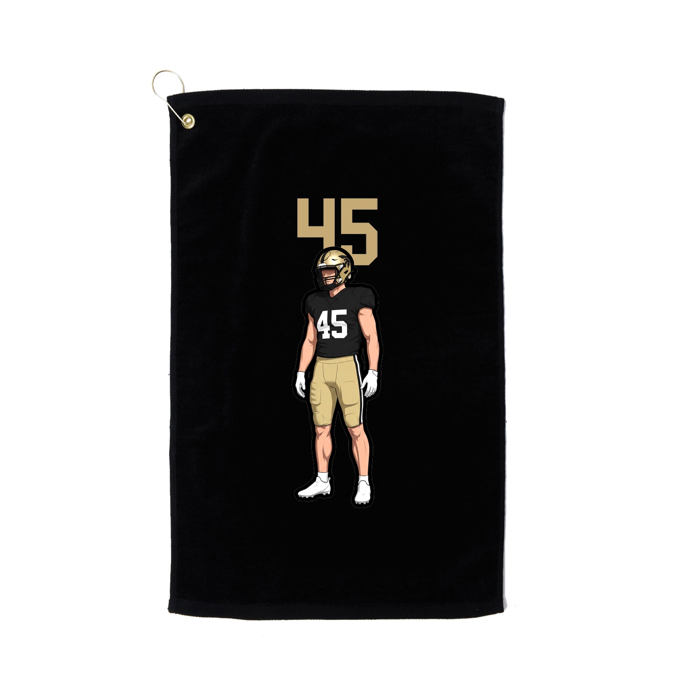 Golf Towel — Number Top in Black