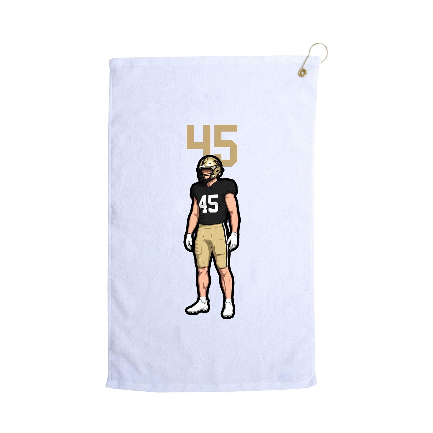 Golf Towel — Number Top in White