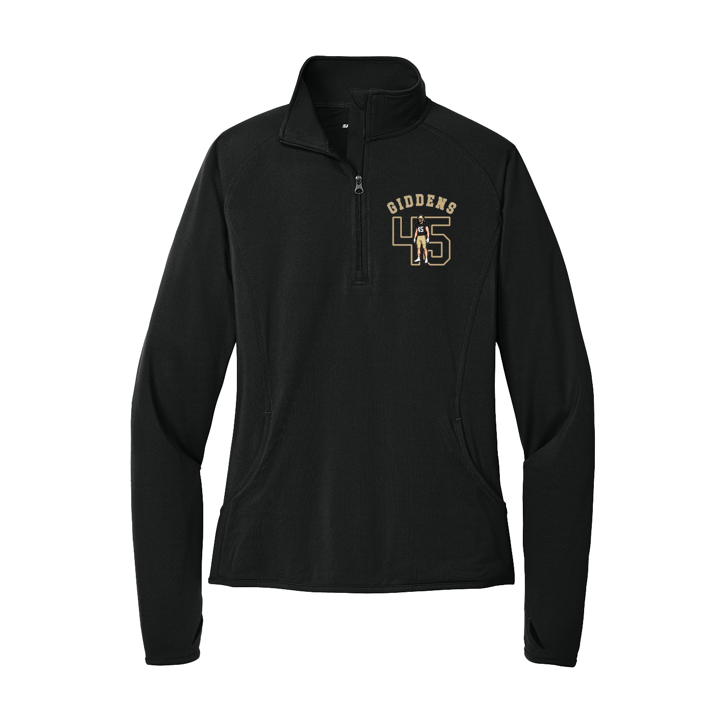Women's Q-Zip Pullover — Shirsey Arch in Black