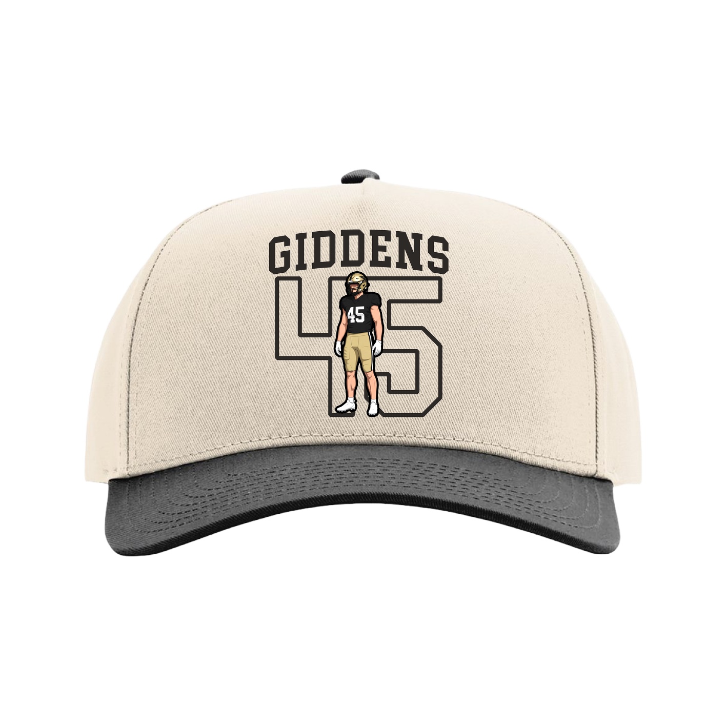 Full Fabric Five-Panel Champ Cap — Shirsey in Cream/Black