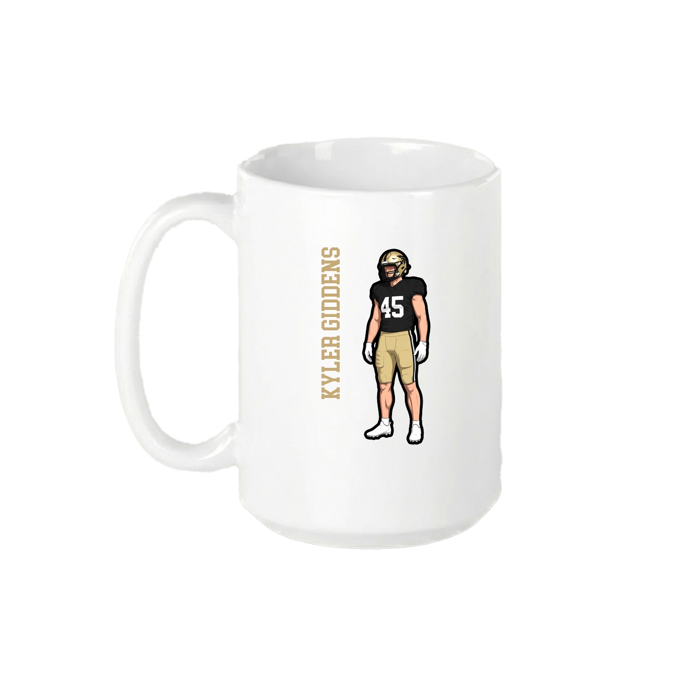 15oz Coffee Mug — Name Vertical in White