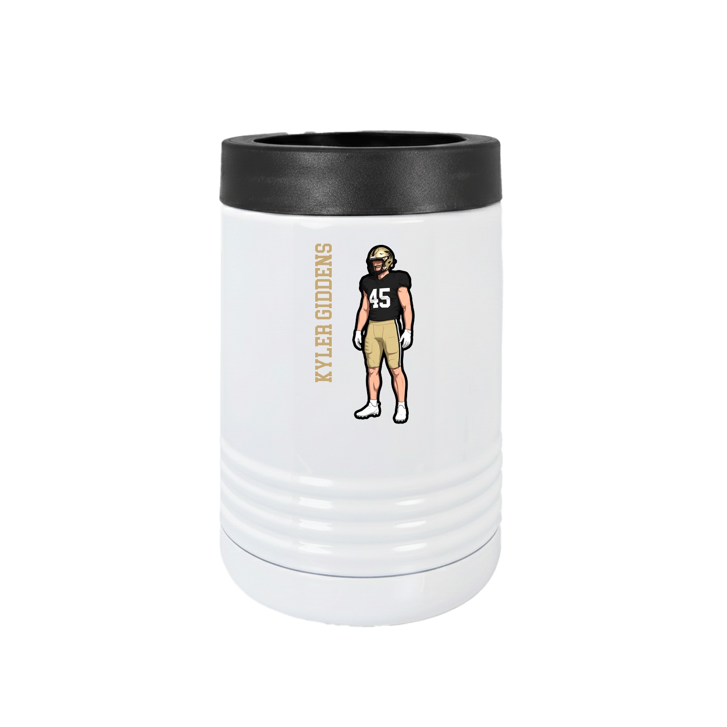 Beverage Holder — Name Vertical in White