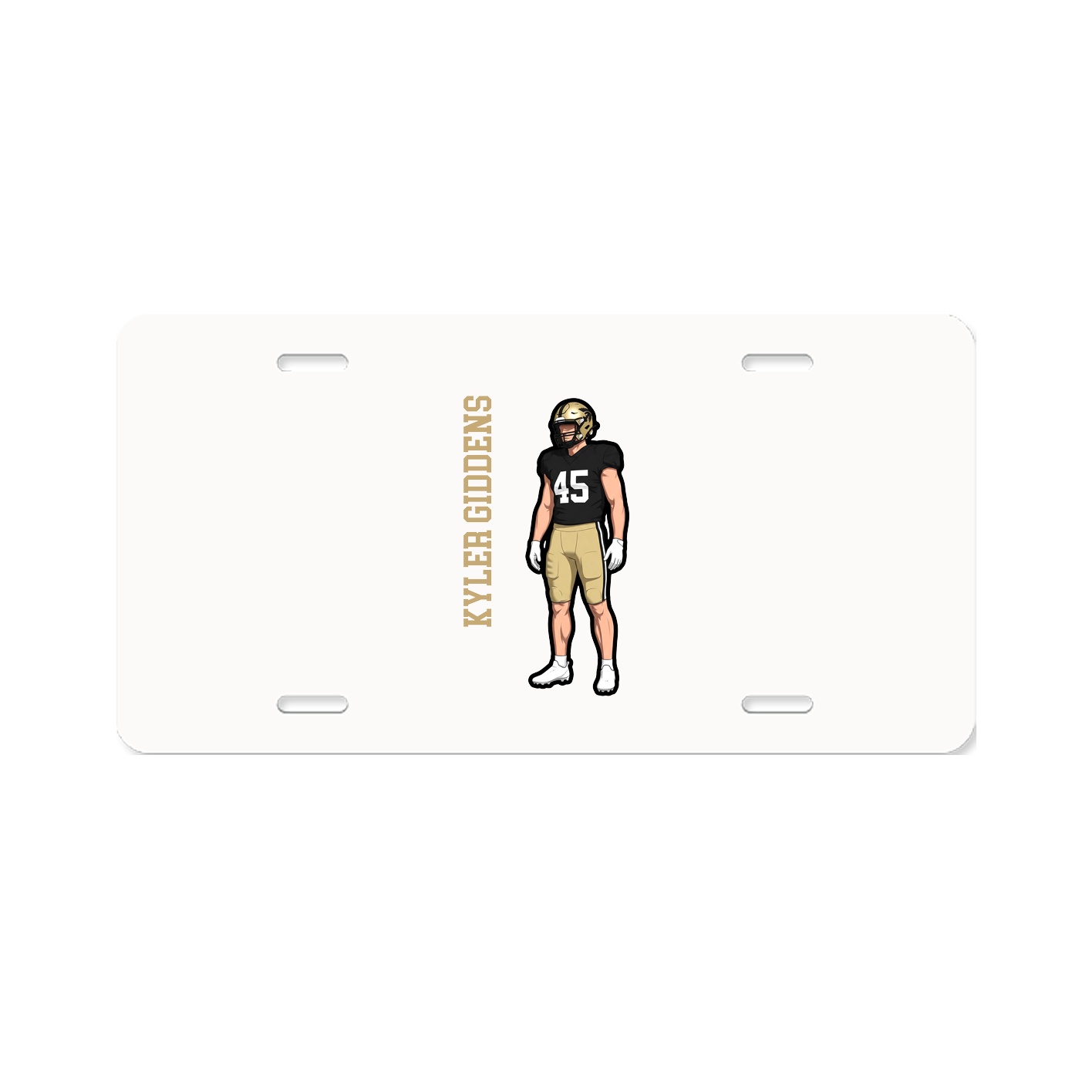 License Plate — Name Vertical in Classic