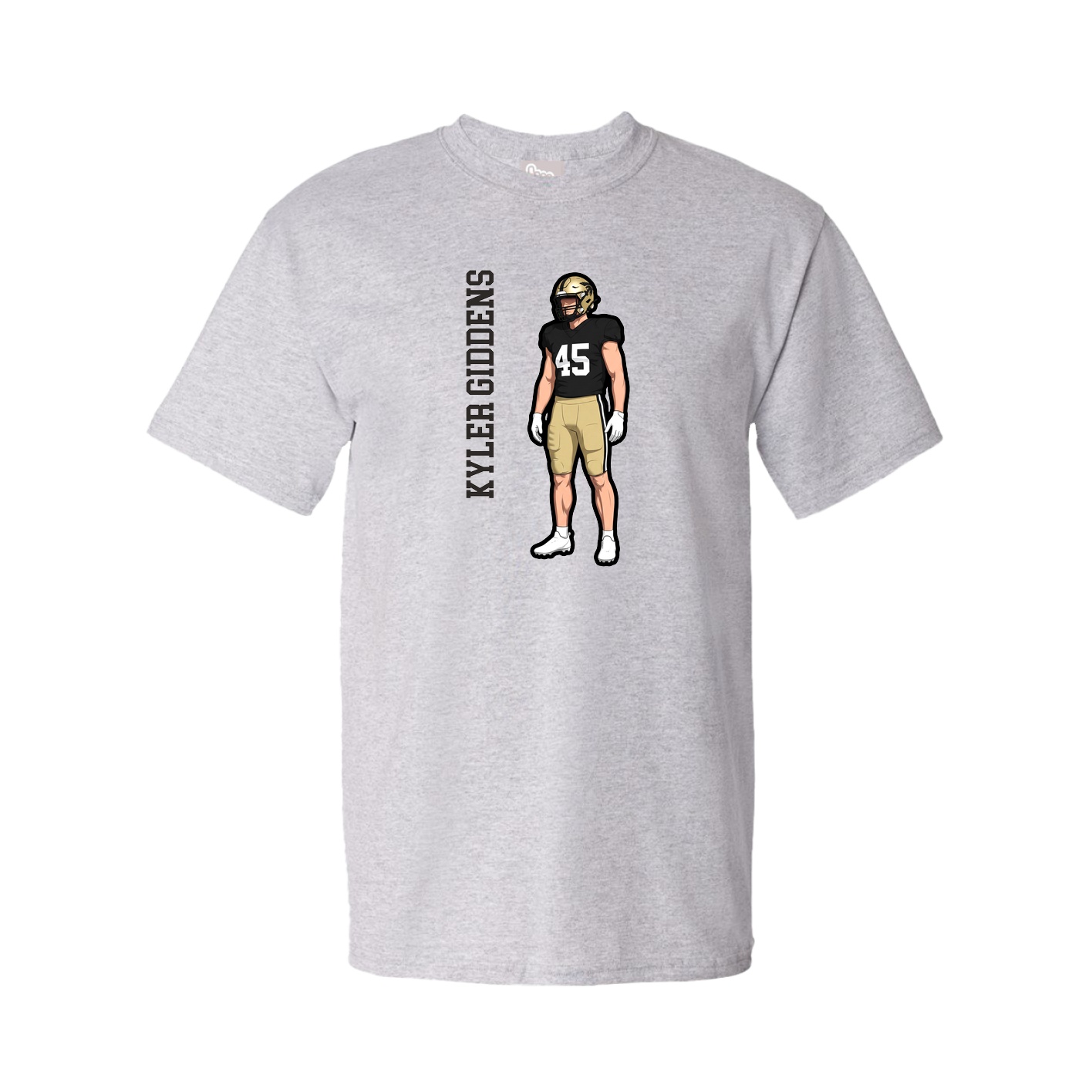 Tee — Name Vertical in Grey