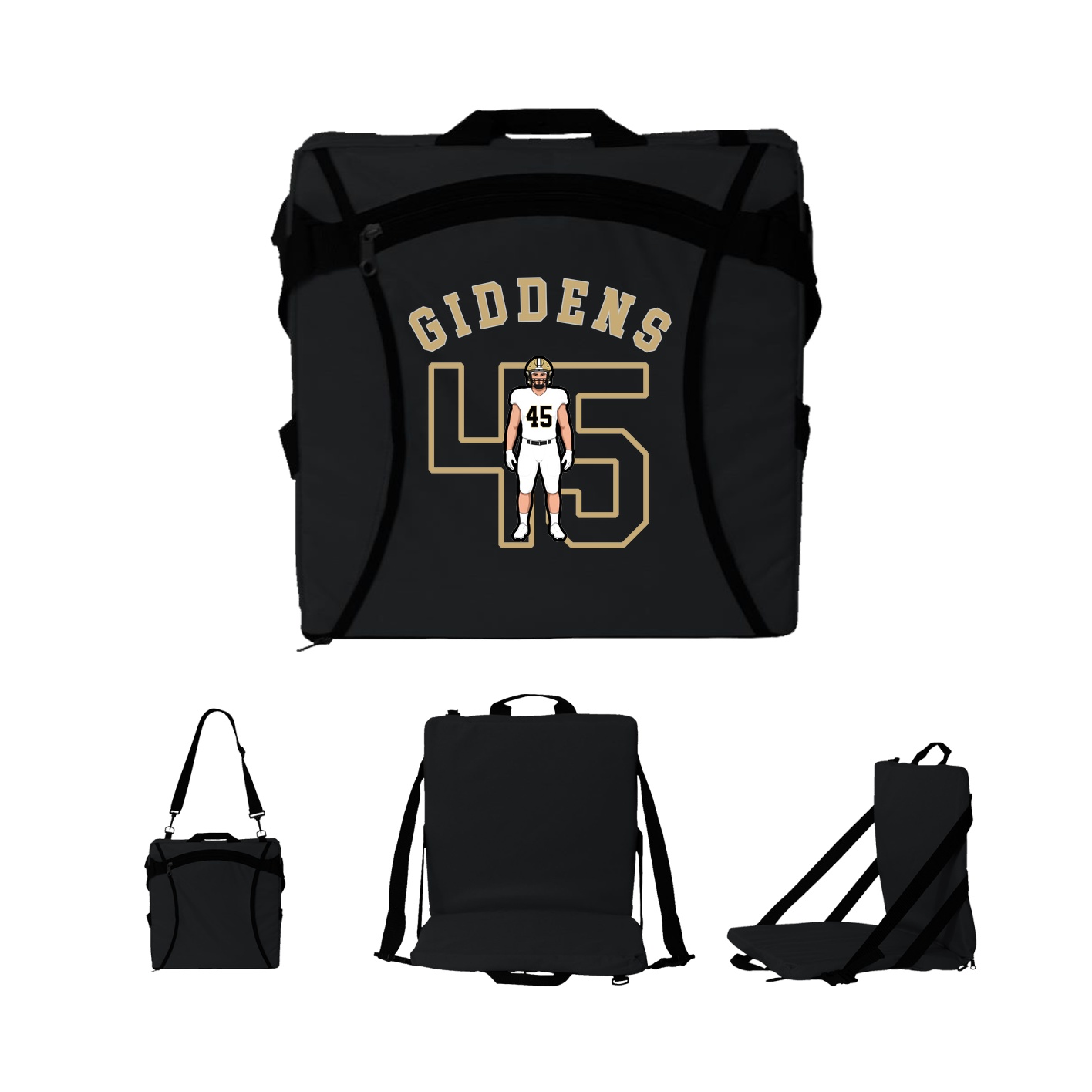 Folding Stadium Seat — Shirsey Arch in Black